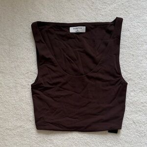 Babaton Dark Brown Cropped Tank Top
